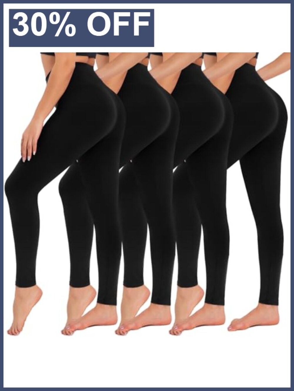 High Waisted Tummy Control Leggings 4 Pack Yoga Pants Workout Gym